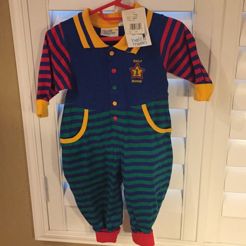 Multi color striped romper